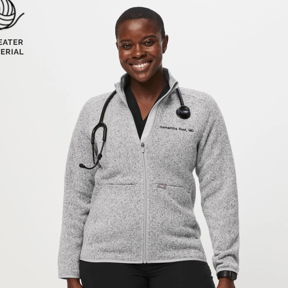 Figs On-Shift Sweater Knit Jacket Sz Large